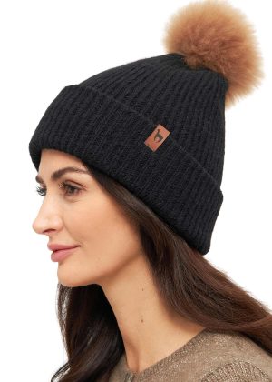 alpakos kepure juoda su bumbulu